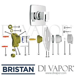 Bristan Qube Diverter 2 Outlets Shower Spare Parts - BR DV 287